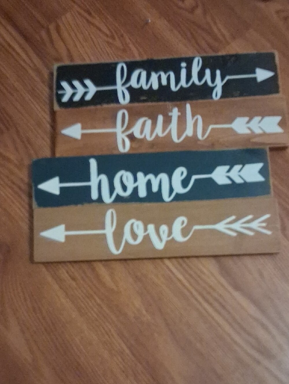 Rustic Script Wall Sign Set - Black & Brown - Picture 6 of 6